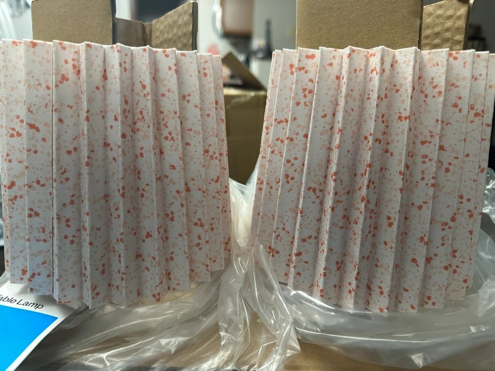 Room Essentials 10.5” coral pleated table lamps